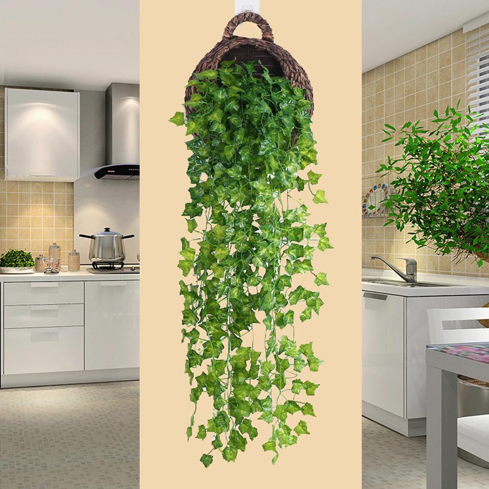 1/2PCS Simulation Indoor Wall Hanging Green Plant Wall Decoration Fake Flowers Rattan Simulation Plant Green Leaves Begonia