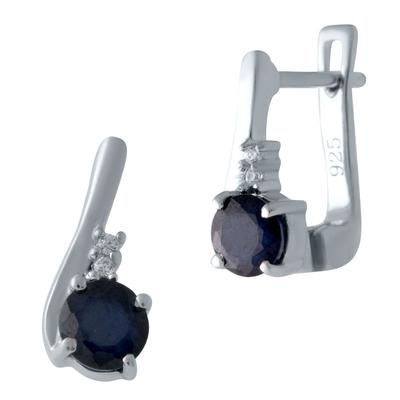 Brincos de prata com safira natural 1,409ct (2021933)