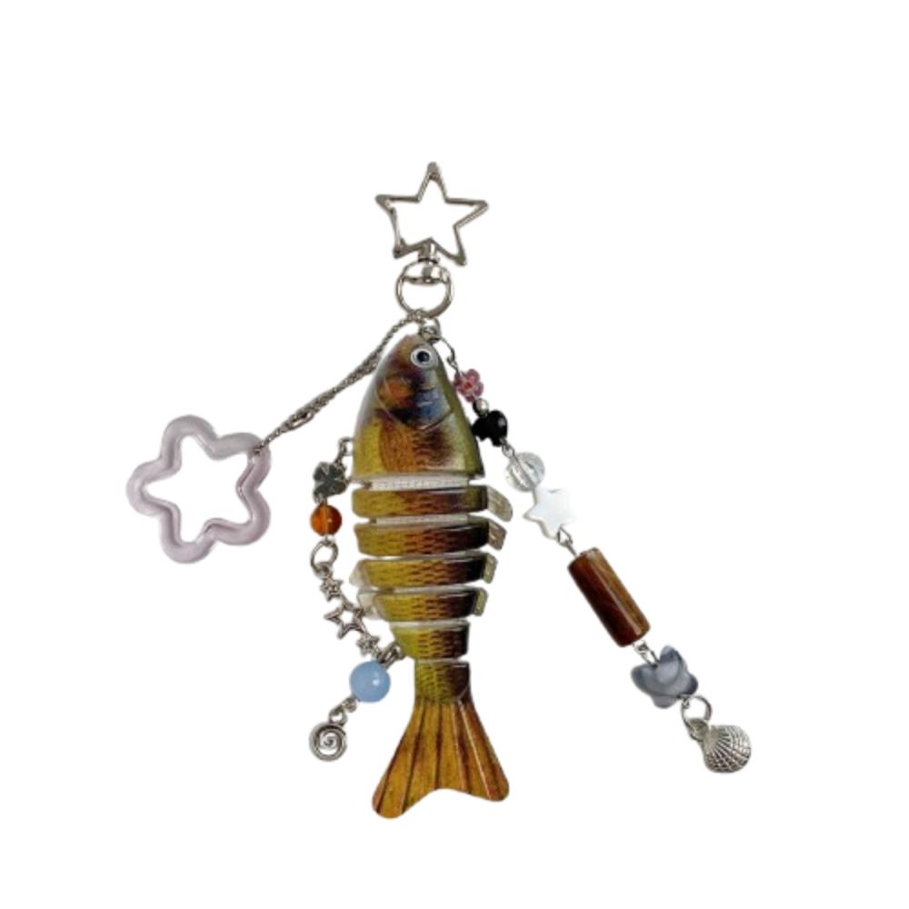 Bionic Design Artificial Fish Pendant Phone Lanyard Fish Bait Lanyard  Backpack