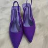 Fashion Temperament Women's Solid Color Sandals Closed Toe Slip-on Thin High Heel Office Career Shoes Sexy Pointed Back Strap Sandalias