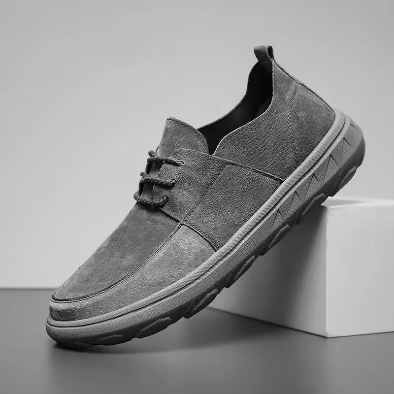 Fashion New Arrival Men's All Match Lace Up Suede Leather Causal Shoes Male Fashion Flats Moccasins Sports Walking Sneakers