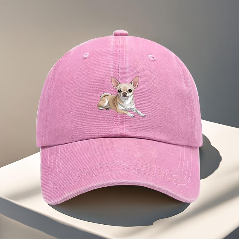 Unisex verstellbare Baseballkappe mit Chihuahua-Design Verstellbarer Riemen Leichter Outdoor-Stil Ideal zum Wandern Camping