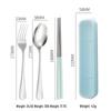 Stainless Steel Travel Cutlery Set: Fork, Spoon, Chopsticks with Portable Storage Box