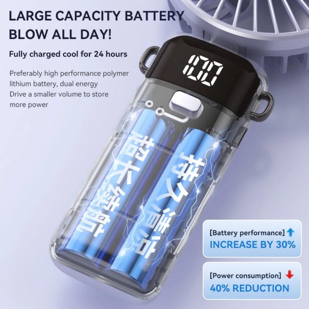 Mini Ventilator Portabil de Mână cu Suport de Telefon pentru Birou Ventilator Electric de Exterior Încărcare USB Viteză Vânt Reglabilă în 3 trepte Ventilatoare Silențioase