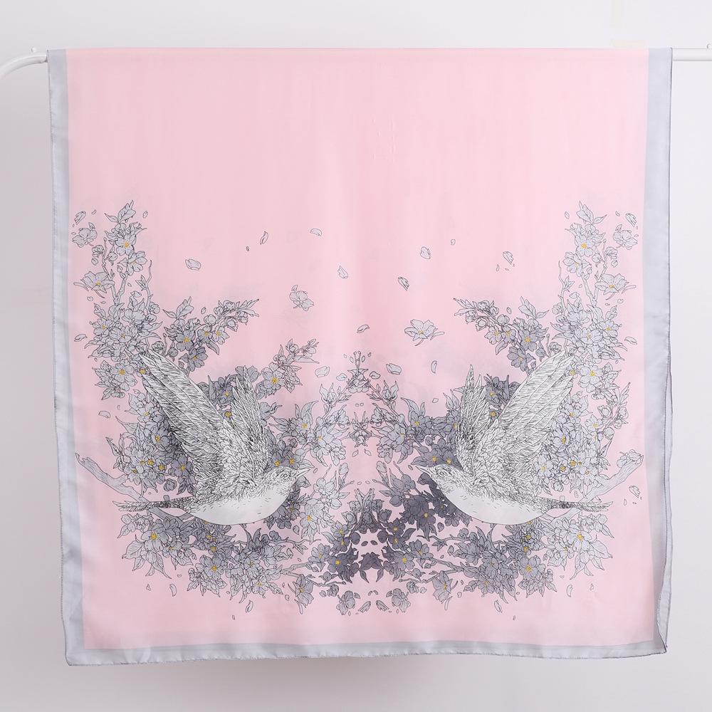 Spring And Summer Satin Long Scarf For Women Sunscreen Shawl Fashionable Beauty Scene Satin Long Scarf Versatile Travel Scarf
