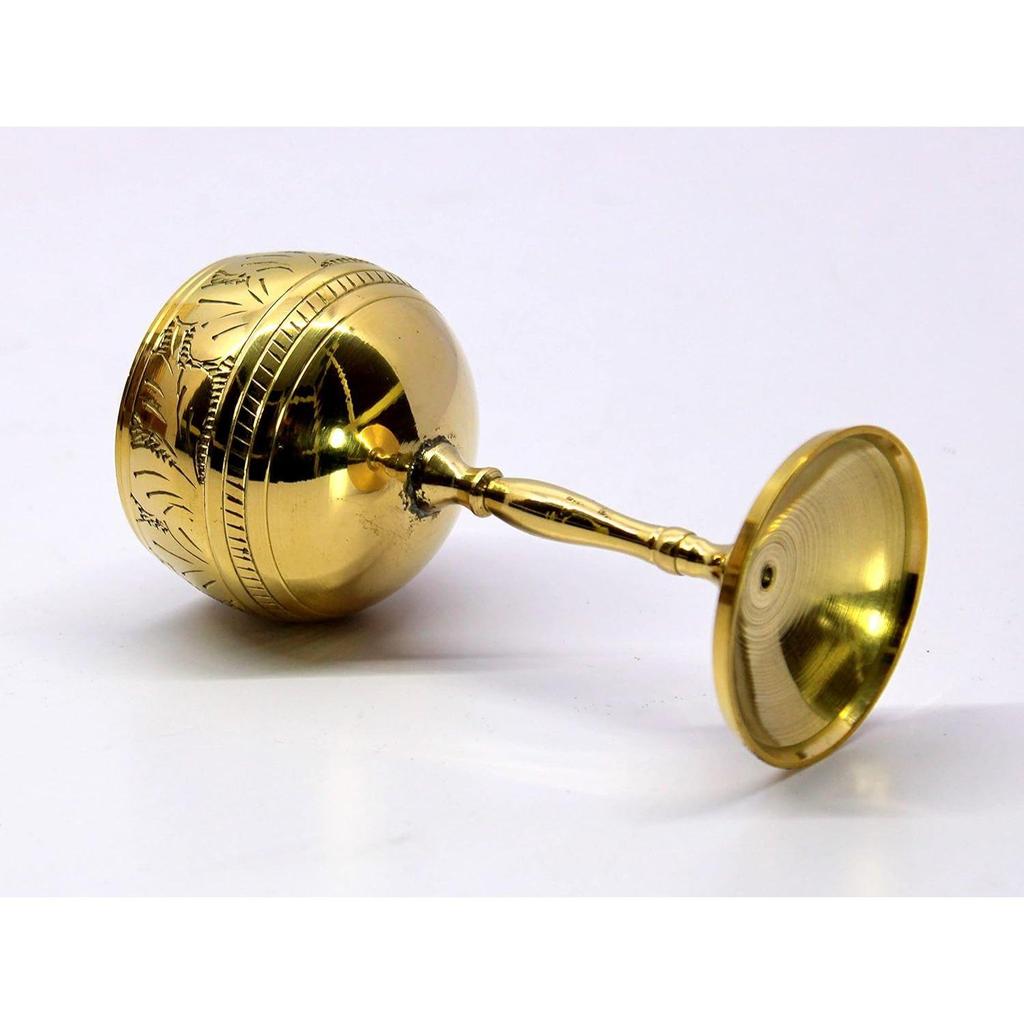 Brass Chalice Goblet Shot Glasses Wine Coupes Glasses - 4.5" Inches Height, 60 ML