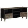 VidaXL TV Cabinet Black 100x33x46 Cm Solid Mango Wood, TV Bench, TV Stand, Multimedia Cabinet, TV Buffet, Hi-fi Cabinet, 4017810