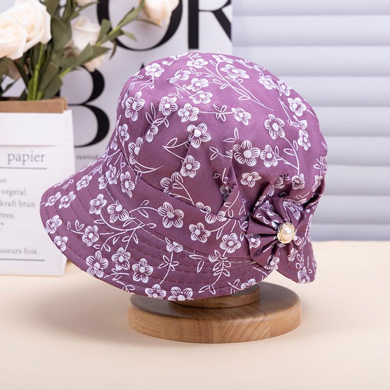Wholesale summer middle-aged and elderly sunshade sunscreen cap outdoor leisure foldable bucket hat light fashion versatile top hat
