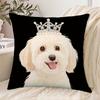 1pc Pillowcase, Watercolor Style Design, Dog Wearing Crown Print, 2D Flat Printing, Single-Sided Print (No Pillow Insert), 17.72 X 17.72 Inches (45 X 