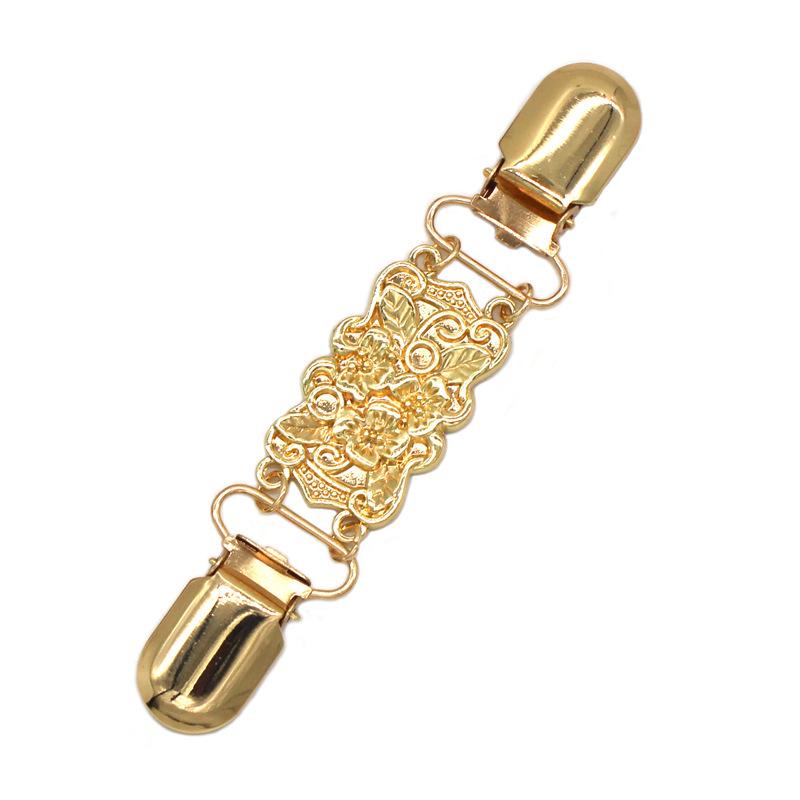 Retro Cardigan Clips Fasteners Flower Pattern Back Cinch Clips Sweater Shawl Dress Collar Brooch Clips for Women Girls Clothing