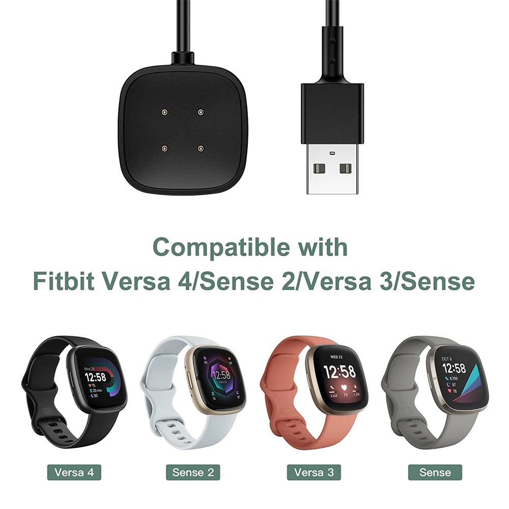 Magnetic Charger For Fitbit Versa 3&4/Sense 1&2 Charging Cable USB Charger Adapter Dock Stand Replacement Smartwatch Accessory