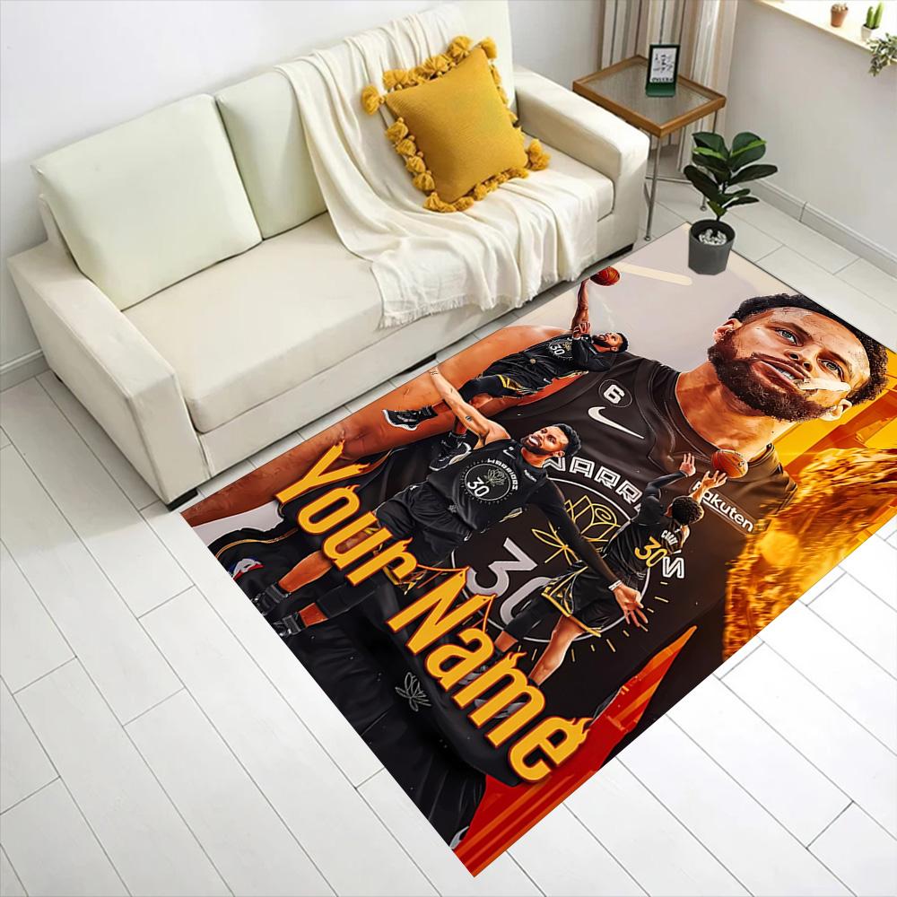 Golden State Warriors Points Celebration Customizable Name Carpet Suitable for Playrooms Kitchen Entryway Bedrooms Anti-slip Rug Anime Office Decor