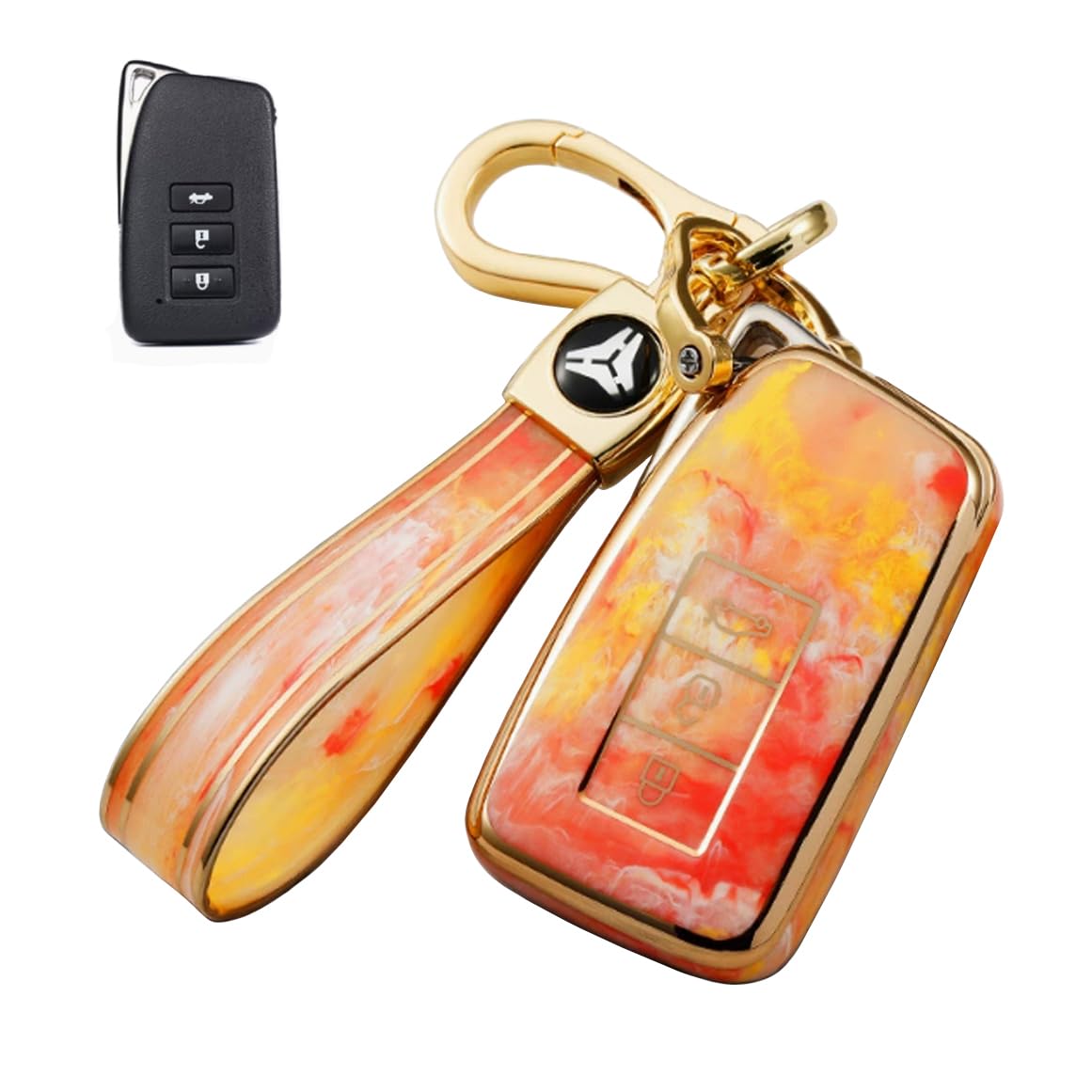 

[BAGOOD] Lexus Key Case, Key Holder, Scratch/Drop Prevention, Premium TPU, Ultra Lightweight, Accessory, Lexus помаранчевий