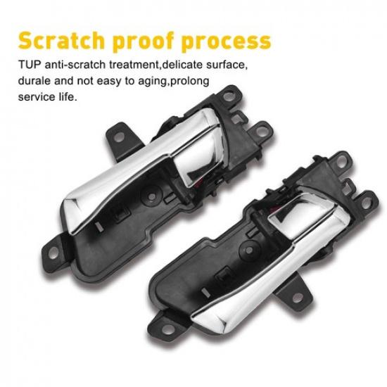 Pair Right+Left Interior Chrome Handle For Ide Door Hyundai Sonata 11-15 EOOK