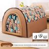 Arc-Shaped Thickened Pet Nest for Autumn and Winter - Large Space Cat and Dog Bed, Removable