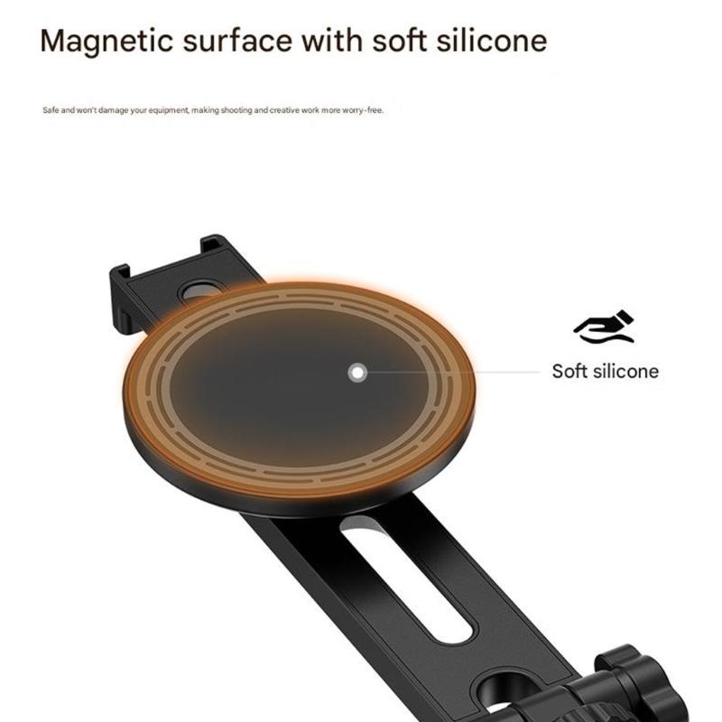 Portable Magnetic Cold Shoe Phone Mount Rack Stand For Phones Featuring Adjustable Arm For Video Shoot Live Broadcasting