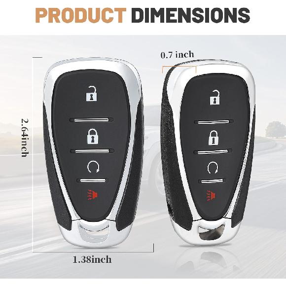 Keyecu Replacement Smart Remote Car Key Fob for Chevrolet Blazer Traverse Bolt Trailblazer    2024 2025 HYQ4ES 13530712 433MHz ID46 Chip 4 Buttons