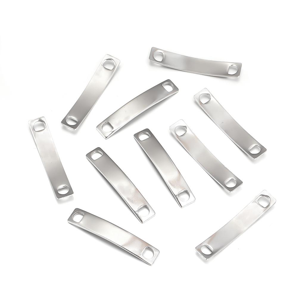 10pcs/lot Stainless Steel Rectangle Charms Connectors For Jewelry Making Blank Bar Stamping Tags Engraved DIY Bracelet Necklace