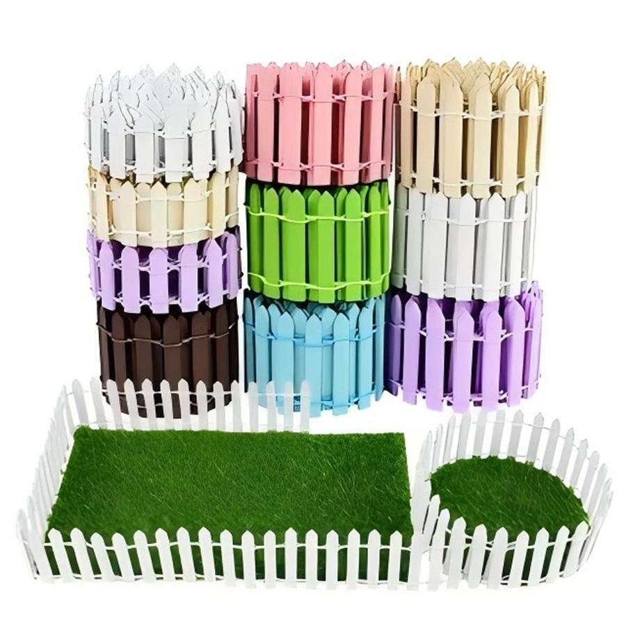 90cm Miniature Wooden Pointed Picket Fence Mini Creative Ornaments for Horticultural Gardens Garden Fence for Crafts DIY Model