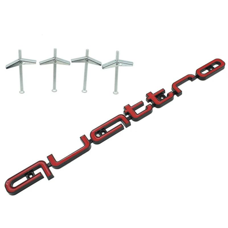 hot Quattro Emblem ABS Material Car Front Grille Badge Modified Accessories for hot S A3 A4 B8 8P 8V A6 C7 A5 Q5 B7 B6
