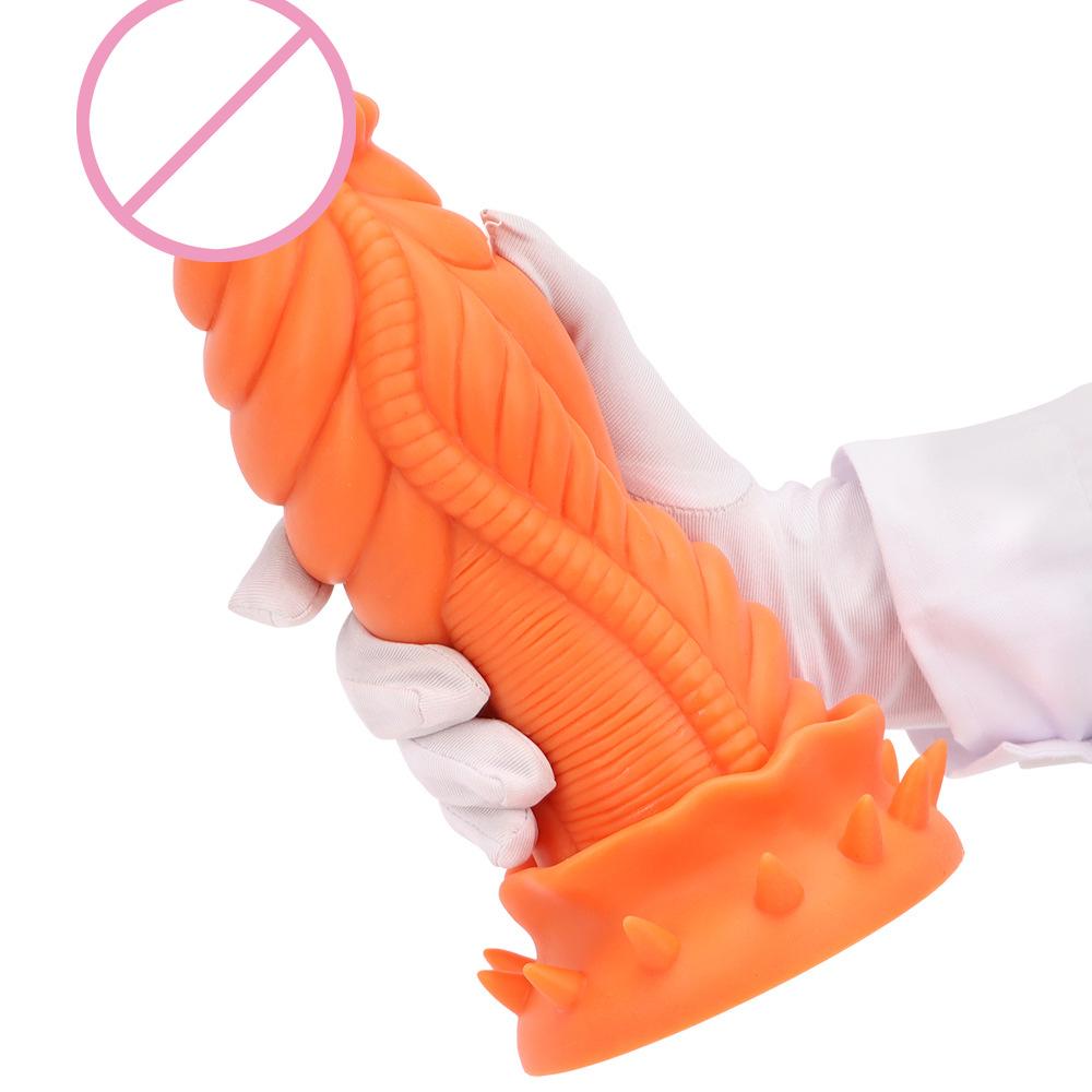 Super Large Liquid Silicone Egg Soft Anal Expansion Trainer with Irregular Large Anal Plug and Large Penis SM