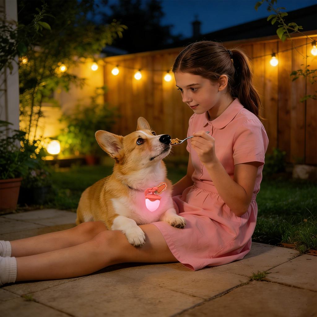 Wiederaufladbarer LED-Leuchtanhänger für Haustiere - Hunde-Nachtsicherheitslicht zum Spazierengehen, -Verloren, Universelle Passform