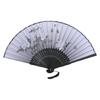 2Pcs Florals Folding Hand Fan Handheld Folding Fan with Flower Pattern Fabric Folding Fan for Wedding Dancing Party