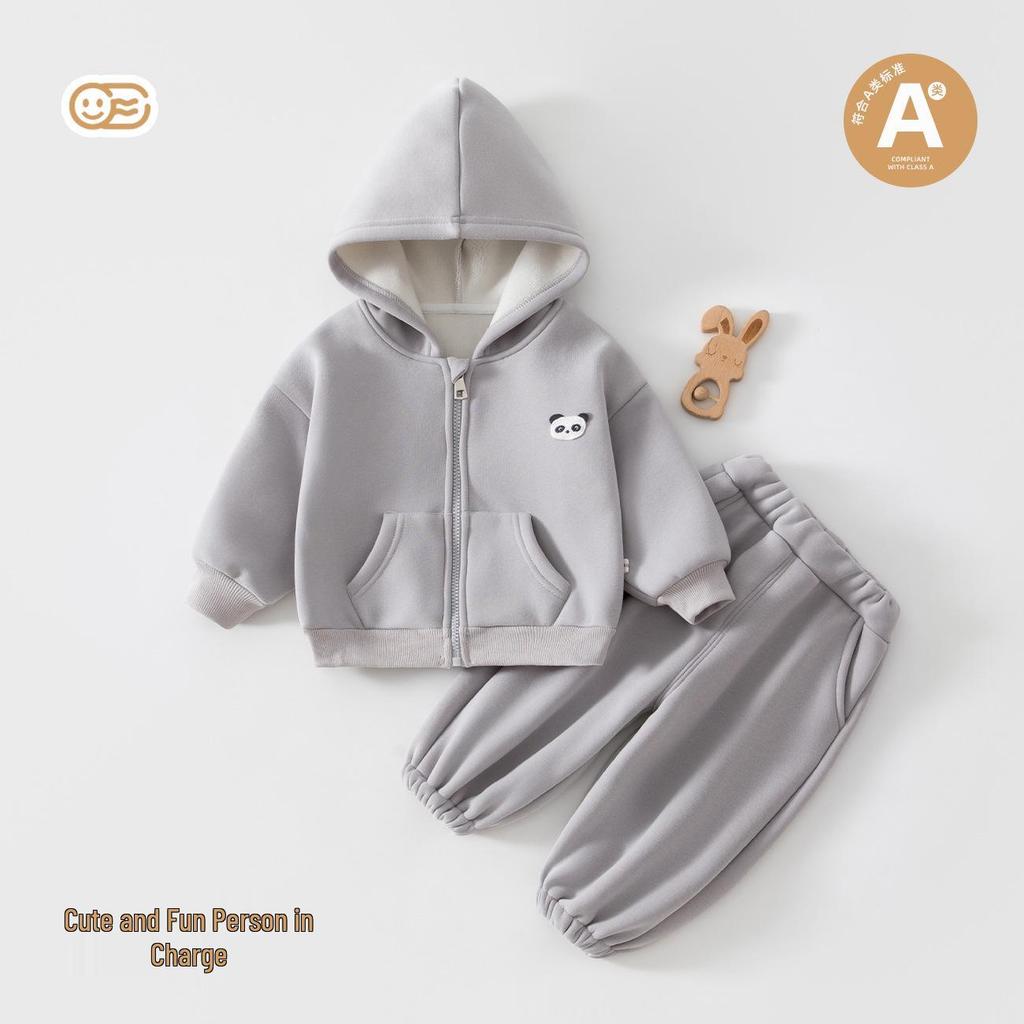 Girls & Boys Two-Piece Casual Set: Autumn/Winter Baby Clothes with Long Pants