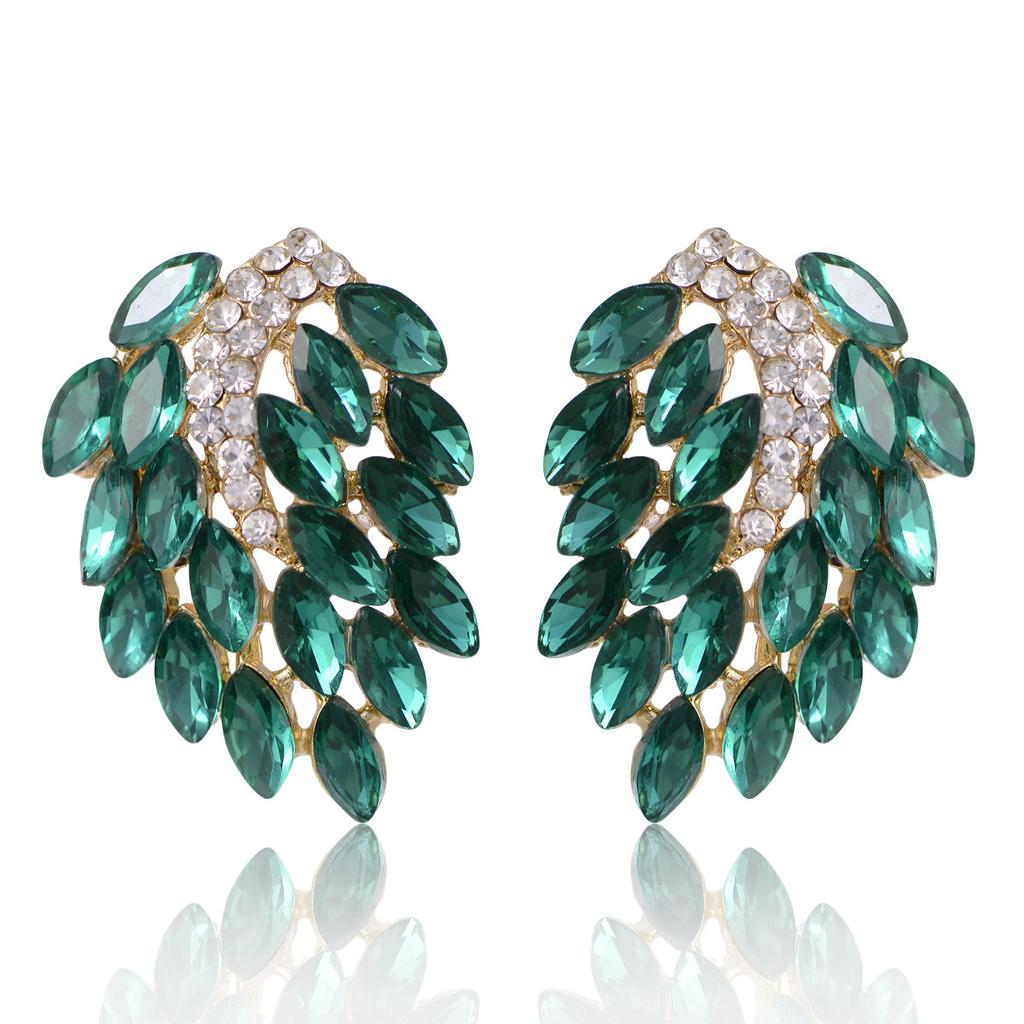 Angel Wing Rhinestone Earrings For Women Unique Exaggerated Temperament Commuter Fashion Studs Jewelry