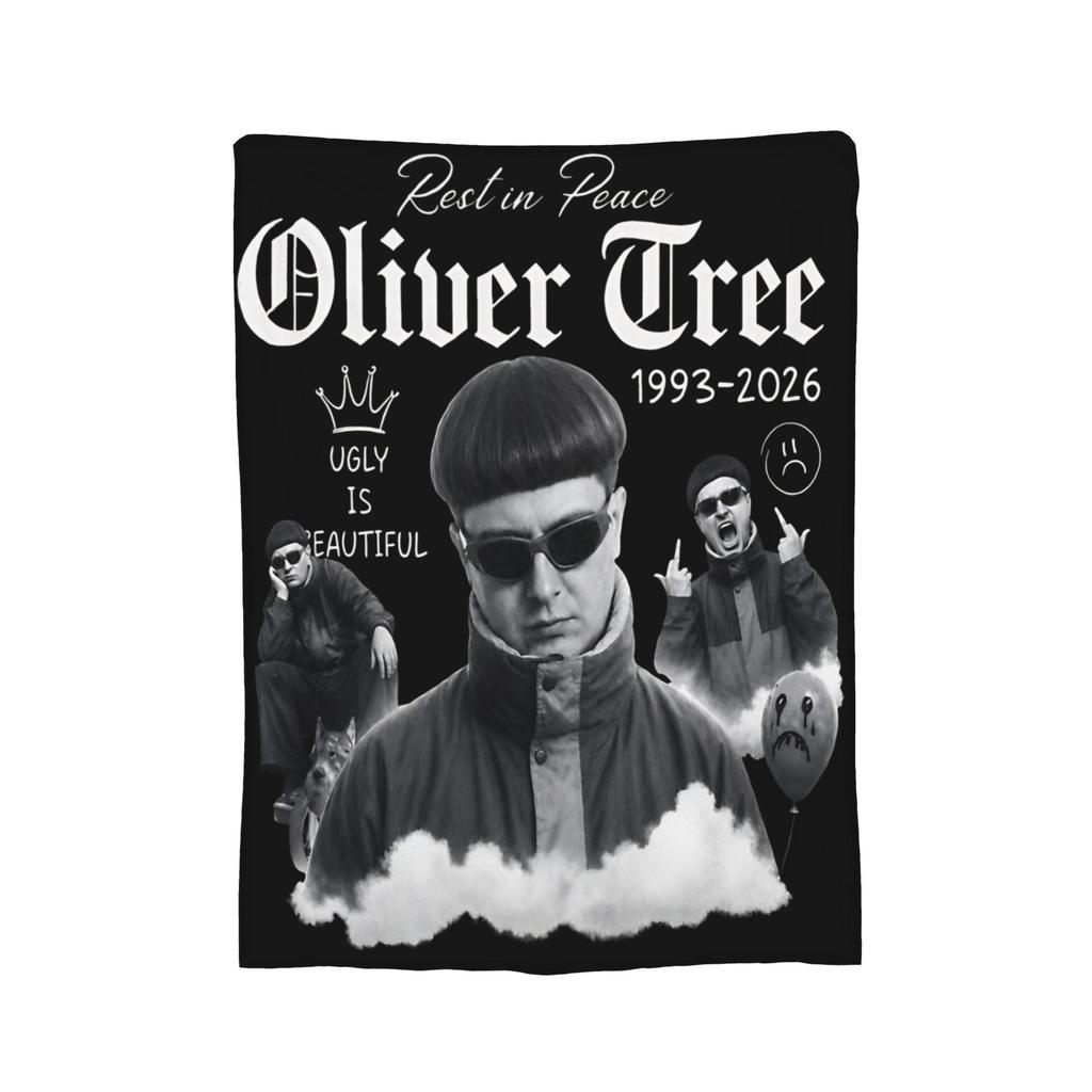 Oliver Tree Doodle Design Wool Blanket Funny Throw Blankets for Home xcm Quilt
