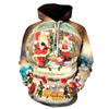 Mens 3D Christmas Print Hoodie Sweatshirt With Santa Reindeer Snowman Design Loose Fit Long Sleeve Pullover