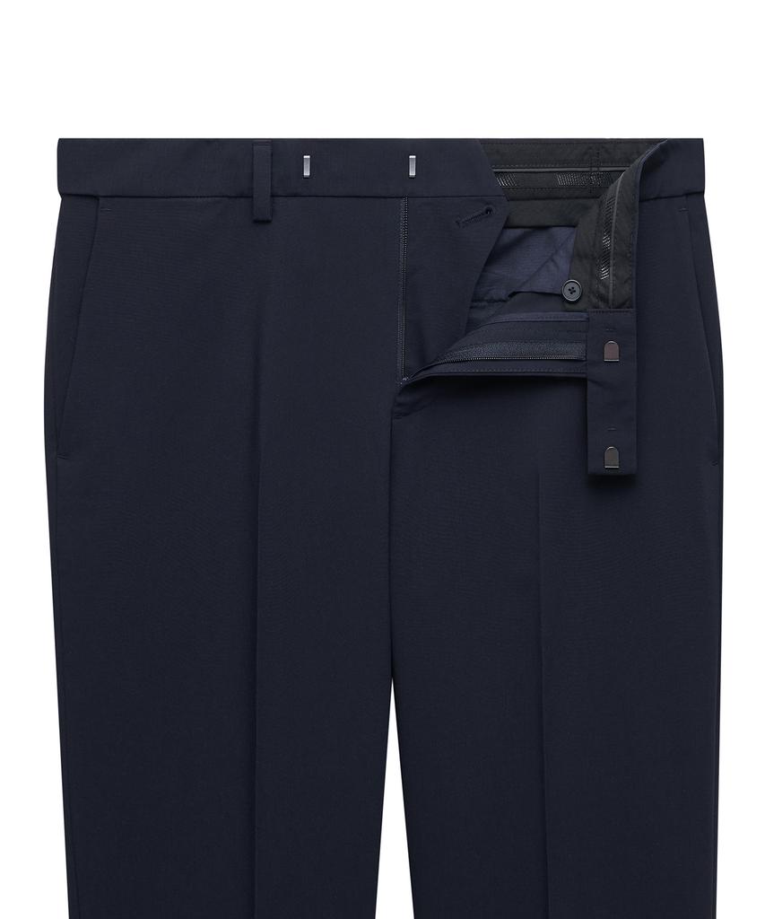 MUSINSA STANDARD [Cooltandard] Semi-Wide Hidden Elastic Waist Slacks [Navy]