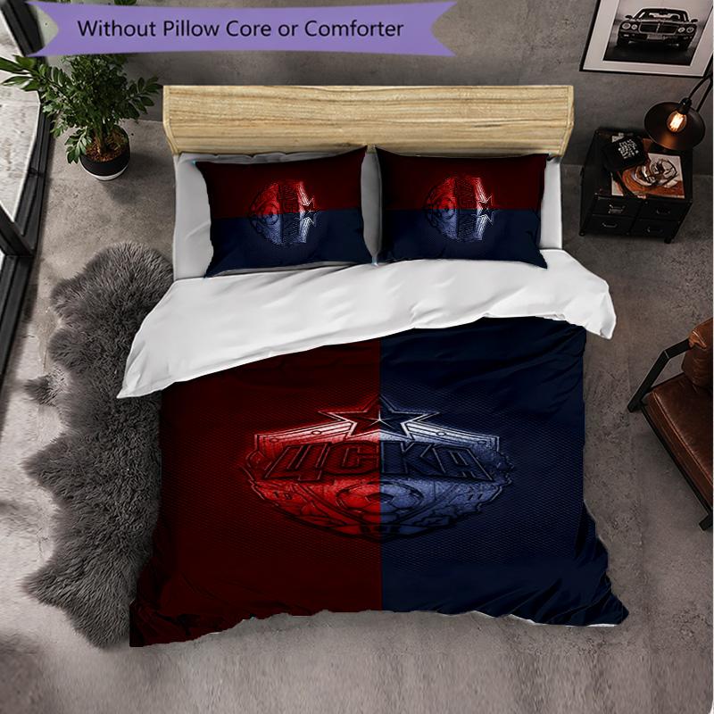 CSKA Moscow 3 Piece Bedding Set Soft Duvet Cover Set with Pillowcases Printed Bedroom Decor Set for Home