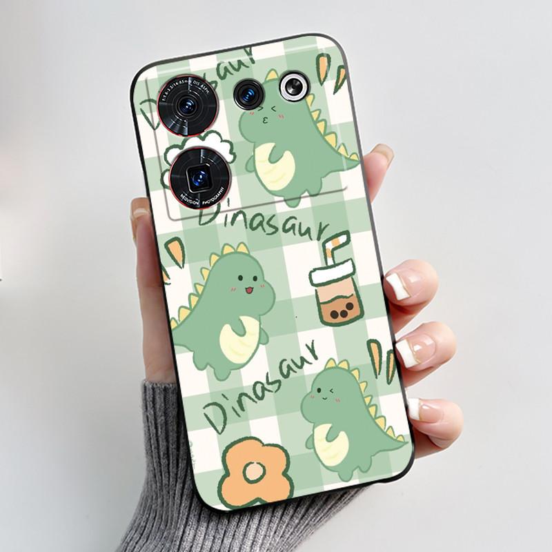 For ZTE nubia Z50 Ultra Z50Ultra Casing Aesthetic Cute Cat Cartoons Black Matte Soft Silicone Case Shockproof Back Shell Cover