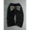Men's Drawstring Waist Letter Print Comfortable and Fashionable Casual Sports Pants Wide Leg Pants for Daily Wear, Comfortable Fabric