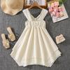 Modisches Mädchenkleid für Frühling und Sommer, Elegantes Neckholder-Spitzenbesatz-Kleid mit unregelmäßigem Saum für Kinder