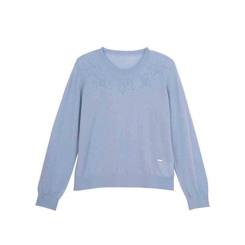 Hermens Women's Round Neck Jacquard Wool Sweater