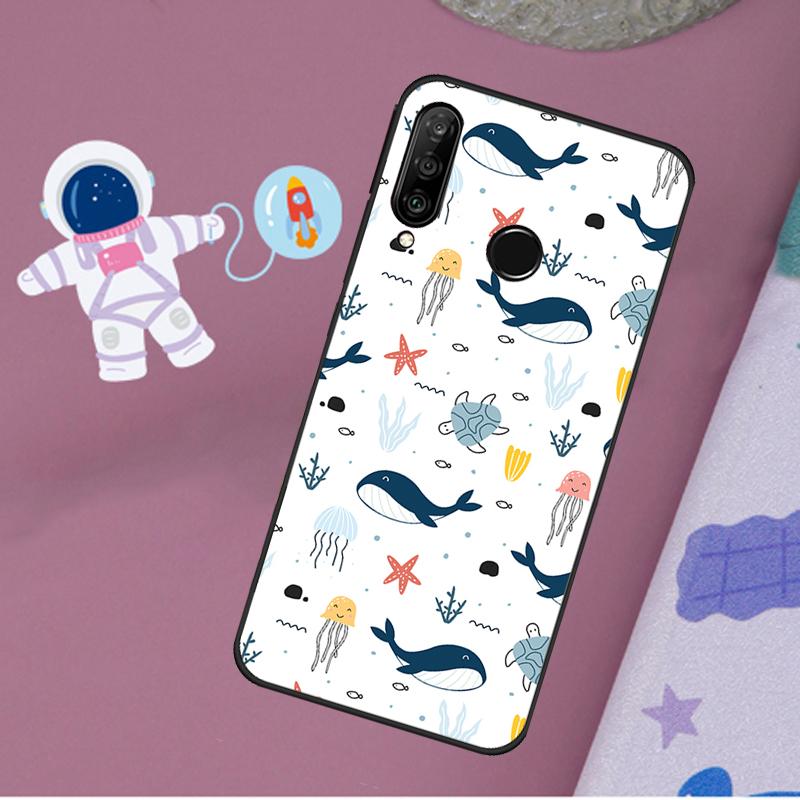 Baby Whale For Huawei Nova 12s 12i 11i 8i Y73 Y72 Y61 Y91 Y90 Y70 Y60 9 10 SE P30 P40 Lite P60 Pro Case