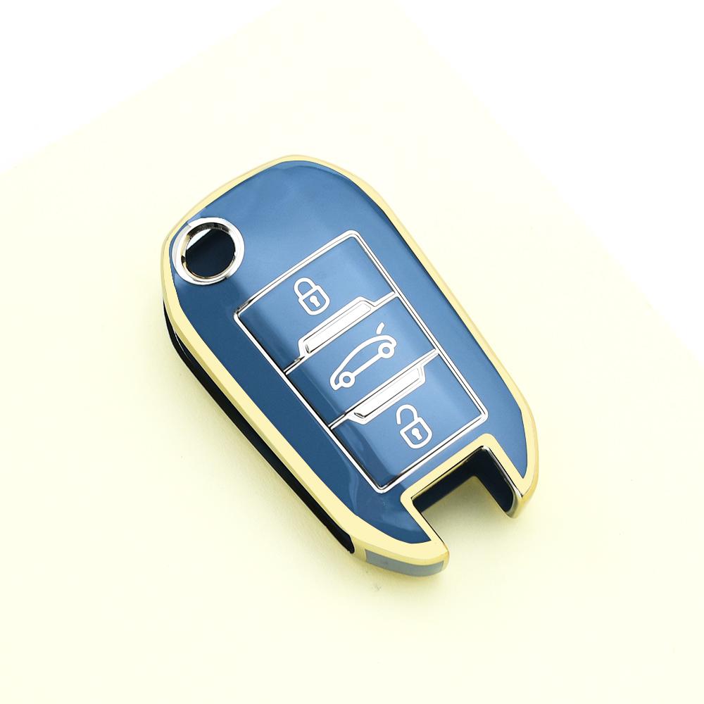 

Gold Edge TPU Shell Holder Fob Keyless Car Key Cover Case For Peugeot 408 508 107 301 208 2008 308 3008 for Citroen C4 CACTUS C5 DS4 DS5 серый