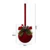 Christmas Ornament Red Velvet Christmas Tree Pendent Bowknot Elk Christmas Bells Xmas Tree Ornaments 2027 New Year Decor 7