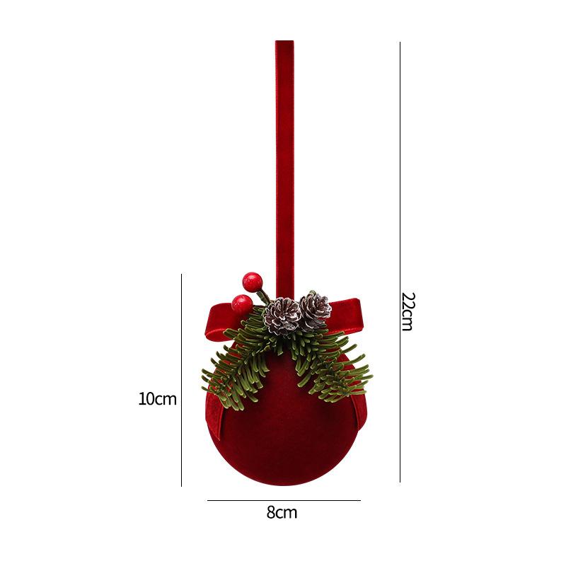 Christmas Ornament Red Velvet Christmas Tree Pendent Bowknot Elk Christmas Bells Xmas Tree Ornaments 2027 New Year Decor 7
