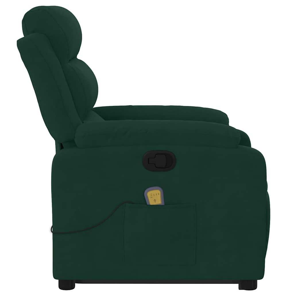 Recliner Chair with Rising Function Dark Green Velvet