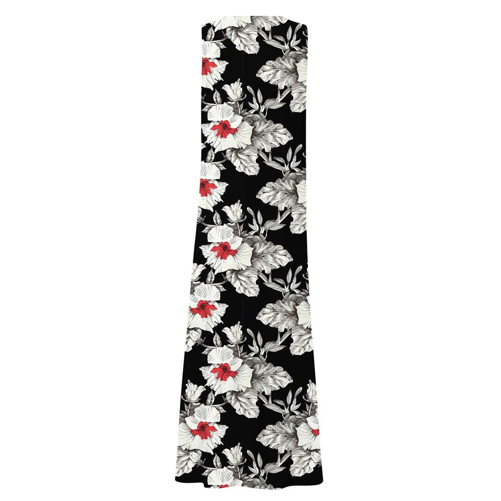 Women's Casual Comfortable Floral Print Sleeveless Cotton Pocket Dress