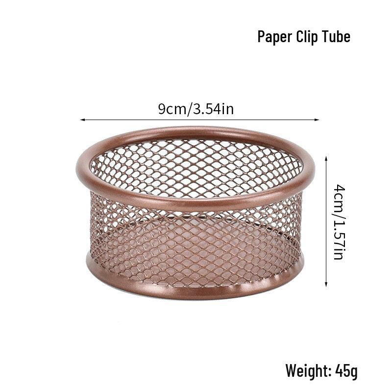 Iron Mesh Multifunctional Pen Holder - Creative Desktop Stationery Organizer for Office & Student Use