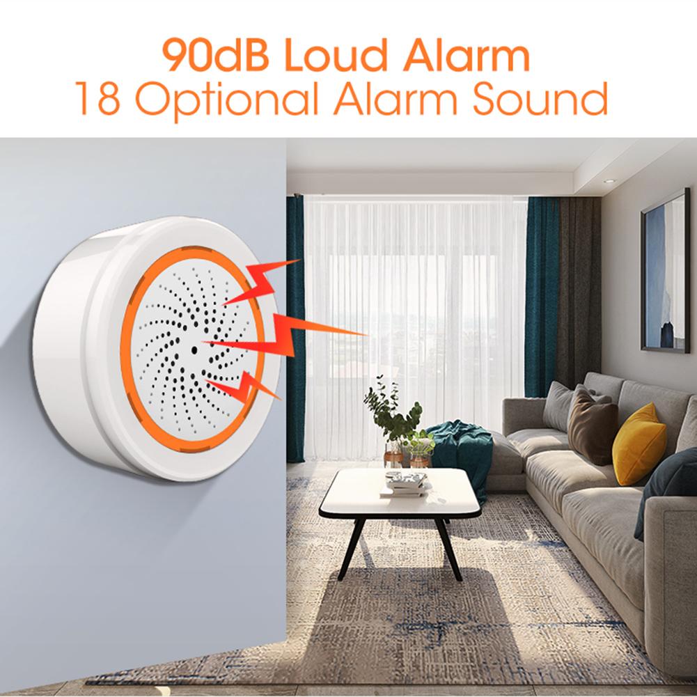 Smart Siren Alarm Tuya Zigbee Sound Light Sensor Smart Alarm Siren 90Db Alert App Remote Control Home Security Protection System