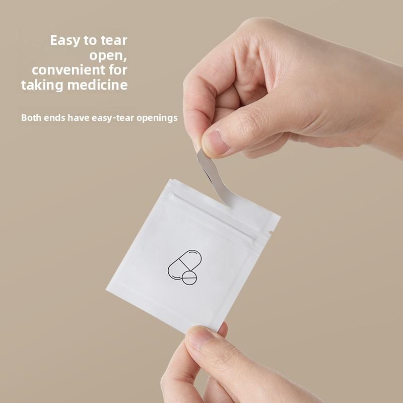 30Pcs Small Medicine Bag portable medicine box sealing aluminum foil self-sealing sub-sealing mini small bag moisture-proof pills bag