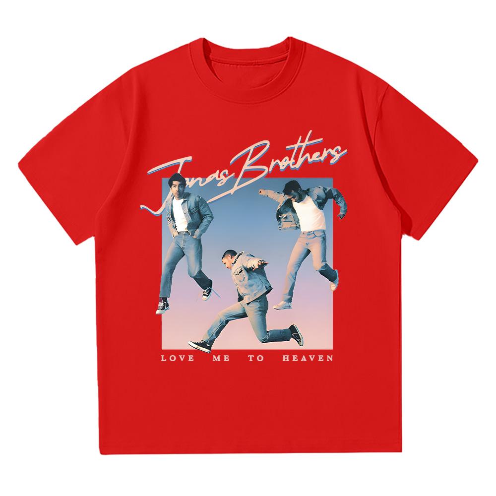 

Love Me To Heaven Blue Retro Tee Jonas Brothers Music Cotton T Shirt Summer Trends Aesthetic Women Men Short Sleeve Y2K T-shirts S