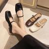 French Bag Head Half Slippers Women's Spring Wear 2025 New Flat-bottomed Fashion with Skirt Muller Lazy Sandals Single Shoes