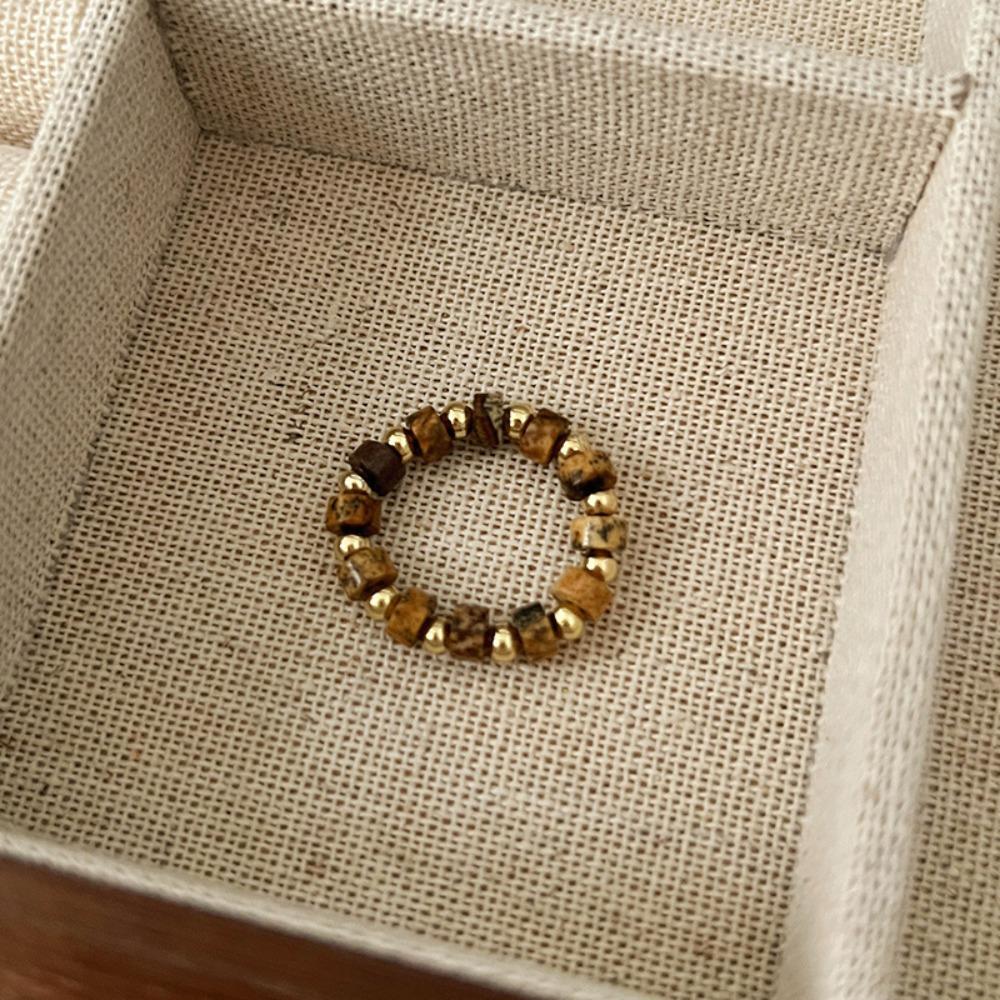 Maillard Parel kralen Ring Dames Elastisch Koord Literaire Gestapelde Wijsvinger Ring High-end Handgemaakte Ring Sieraden