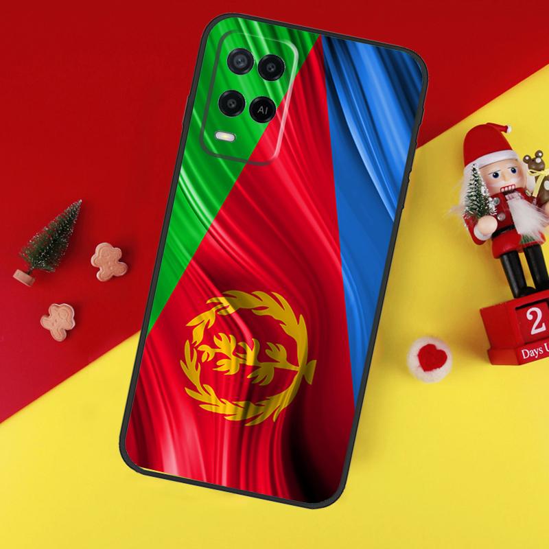 Eritreische Flagge für OPPO A74 A94 A17 A16 A15 A79 A58 A78 A98 A77 A5 A9 A96 A76 A52 A72 A57S A54S A53S Fall